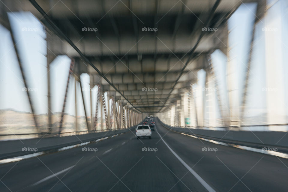 Speeding through a two story bridge 