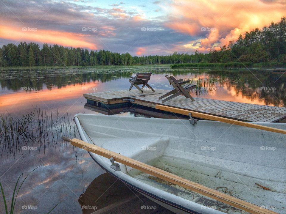 View of lake during sunset