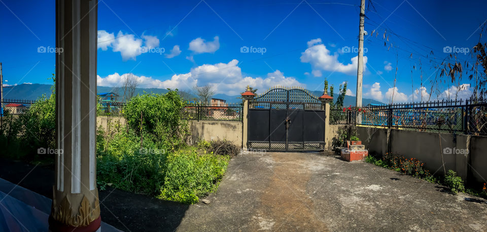 Scene from my house, mountains,blue sky and the clouds looking beautiful from my house.