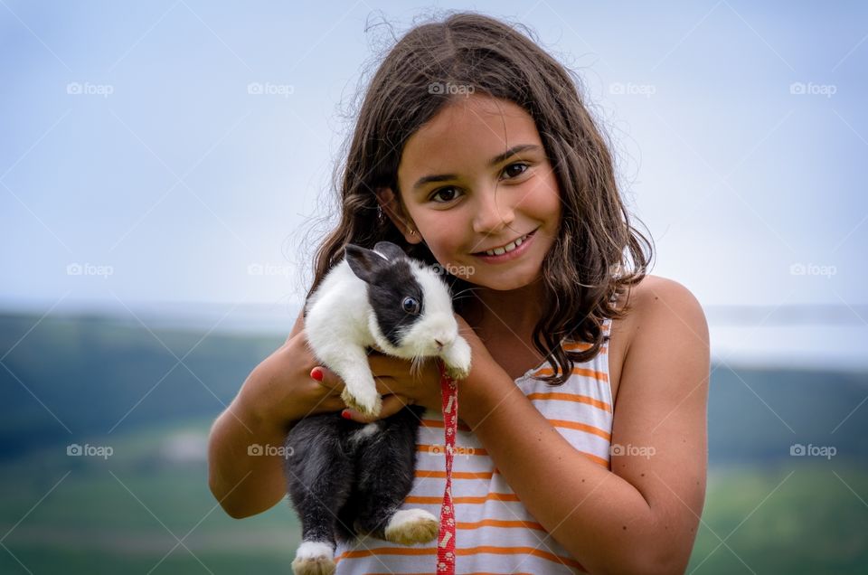Girl with her pet