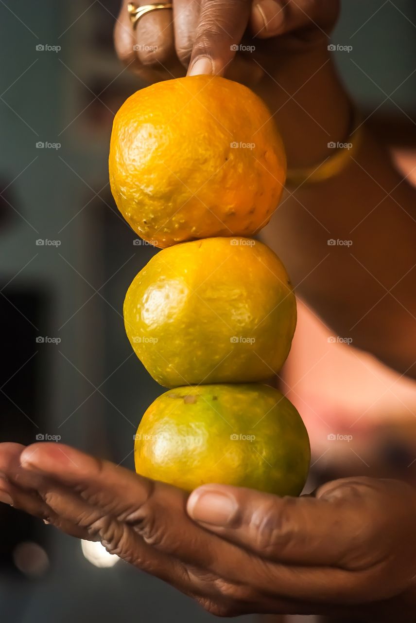 Citrus fruit on hand