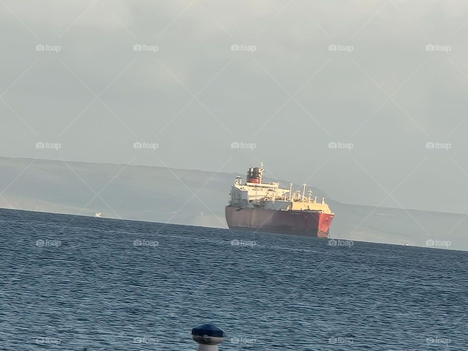 Cargo ship in Weymouth bay