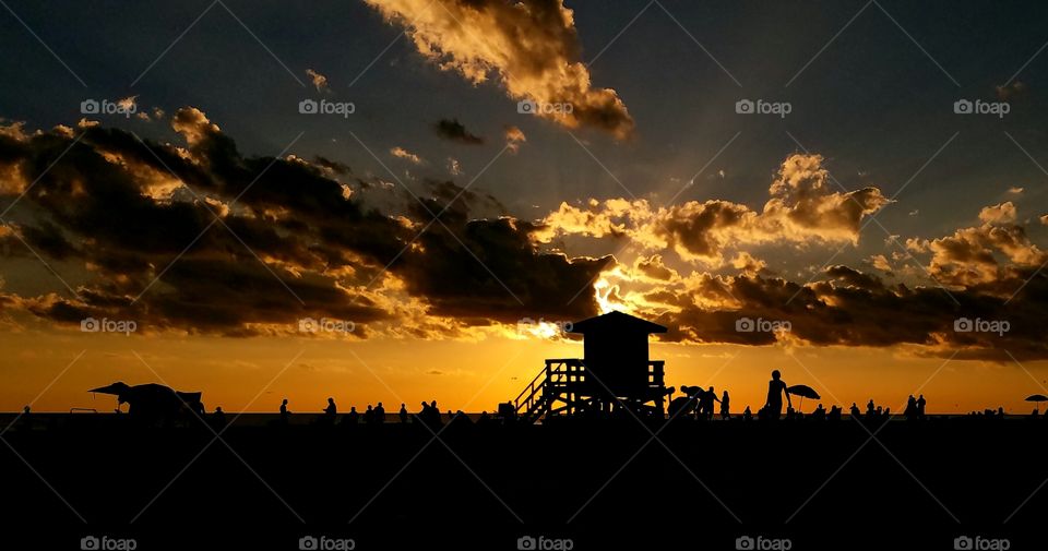 Sunset on Siesta Key Beach in Florida