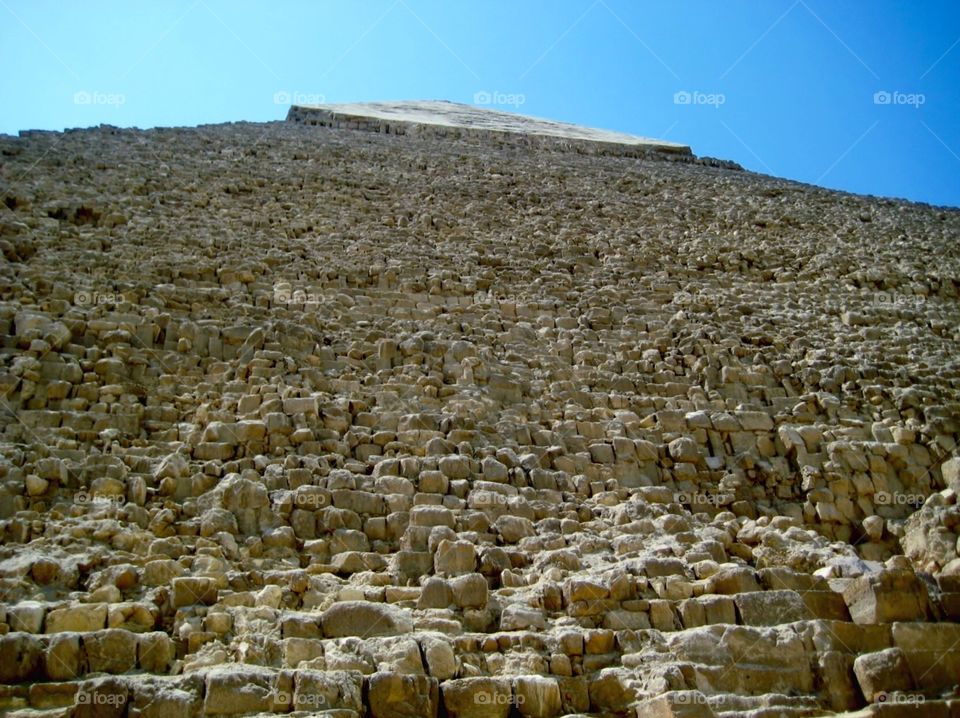 Cairo Pyramid Facade. Pyramid Wall Close Up