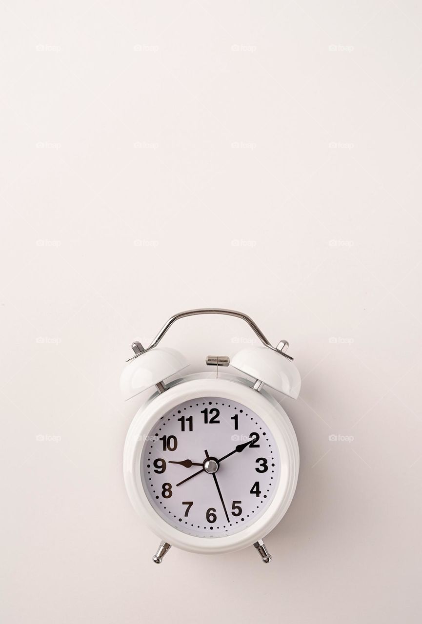 white alarm clock