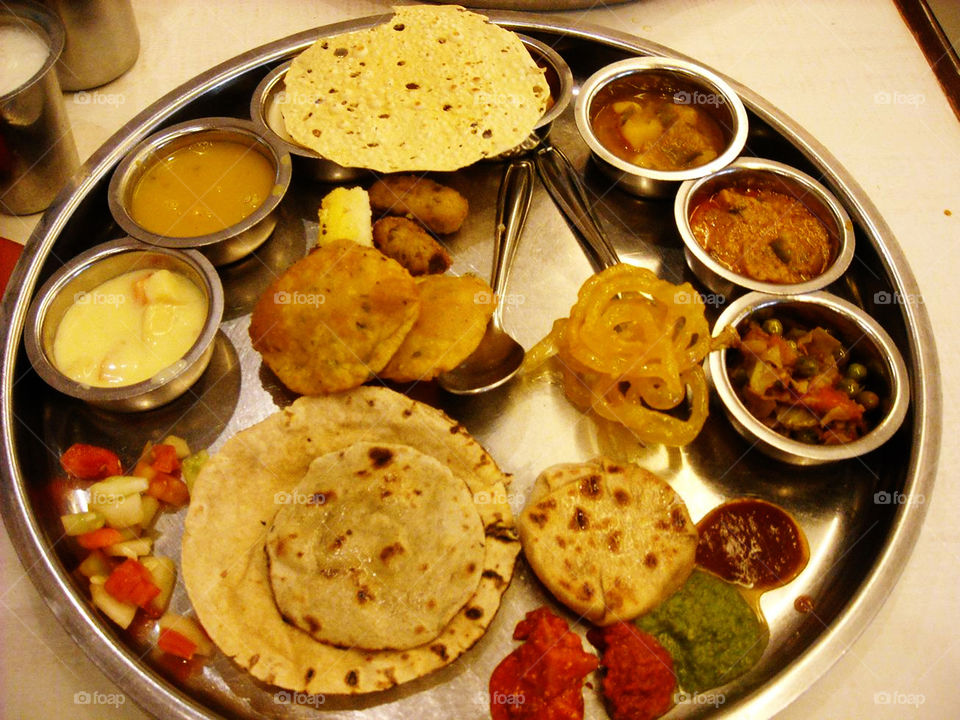 The grand Indian food plate - "Thali"