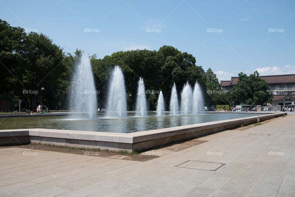 Fountain in the public park Tokyo Japan 