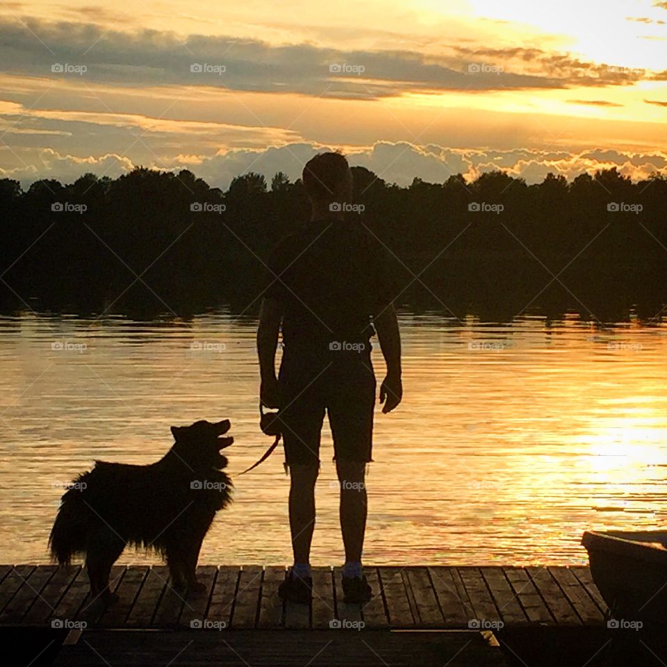 And the dog. Summernight  by the lake
