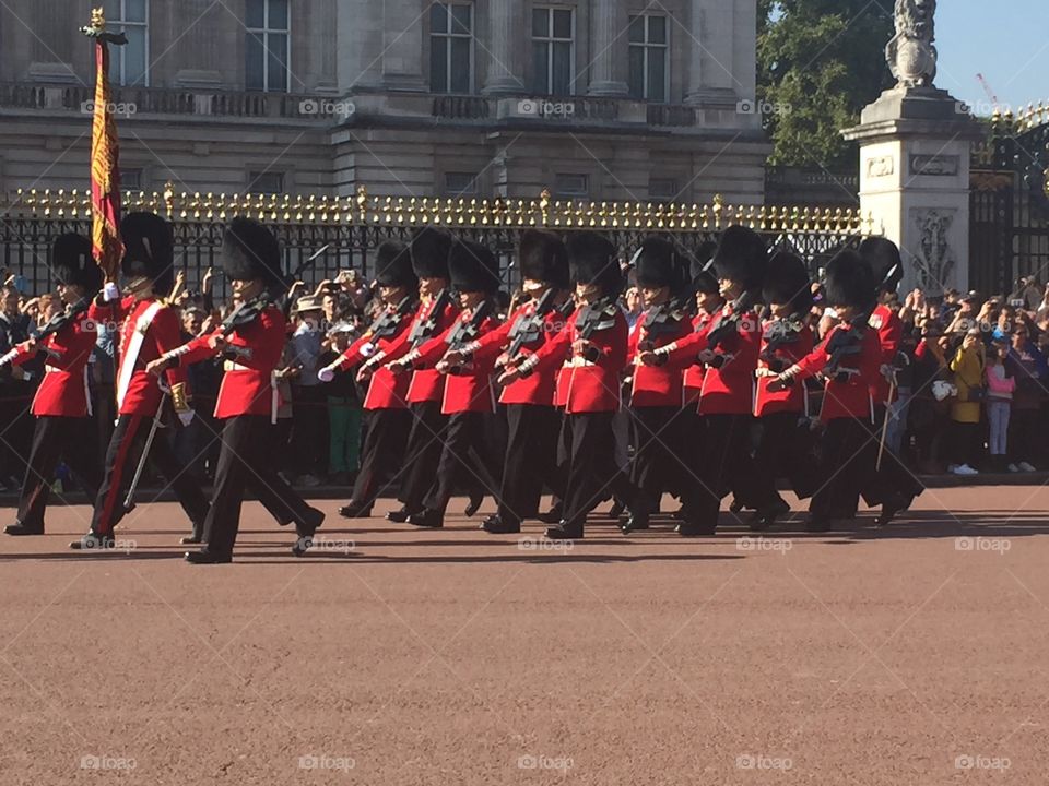 Changing Guard. Changing of the Guards at Buckingham Palace 