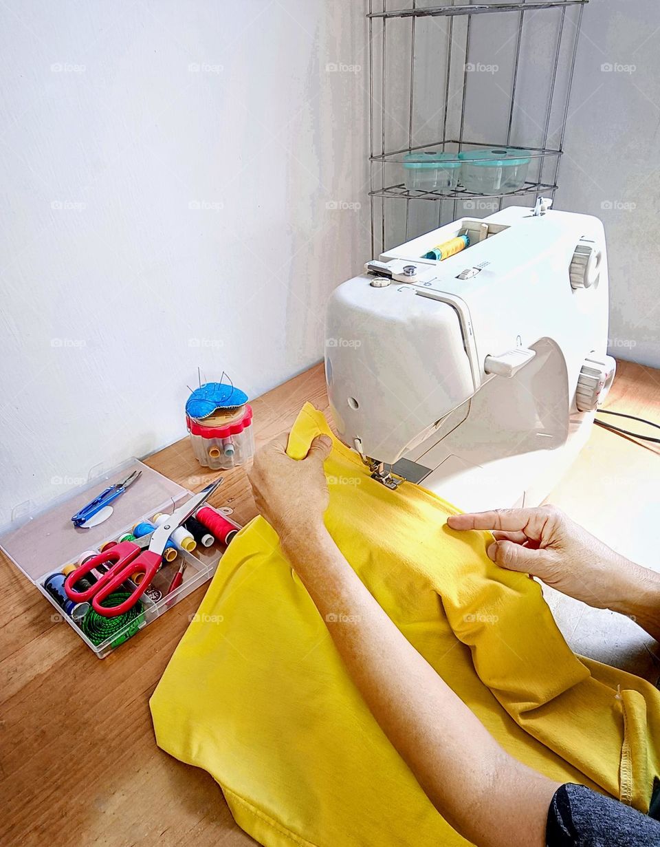 A place for sewing work.