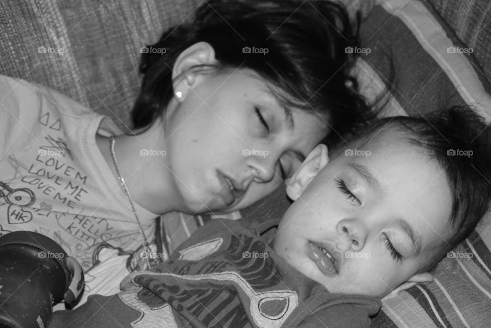 my wife and son. resting peacefully.