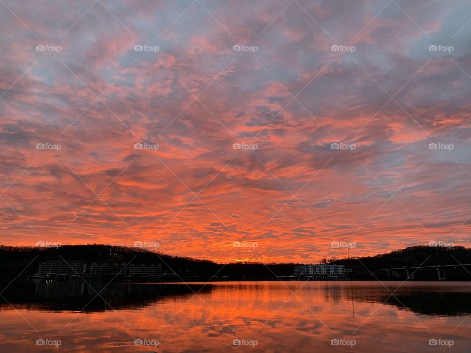 Sunset over lake of the Ozarks