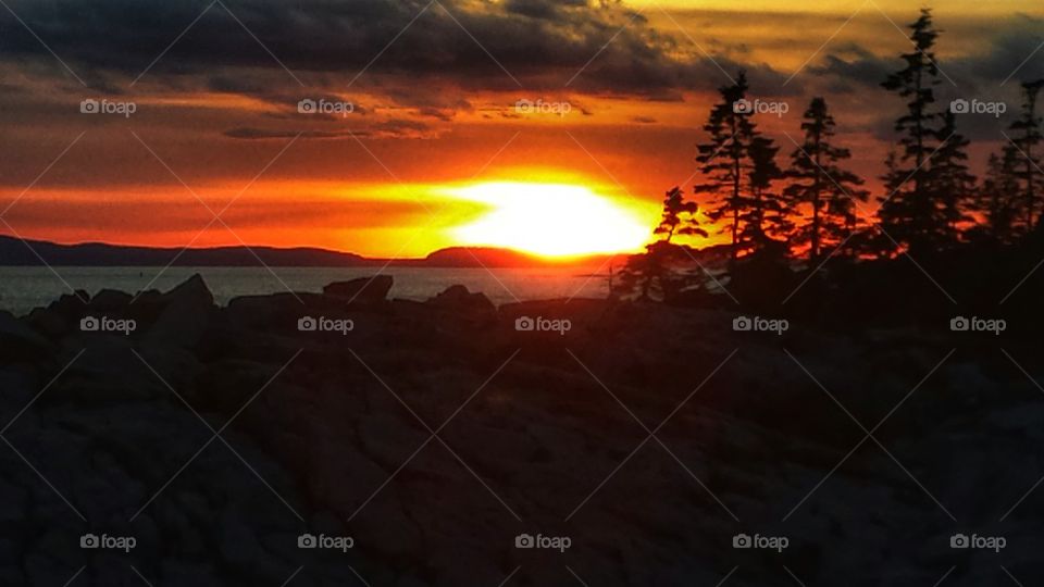 Setting Sun Over Acadia