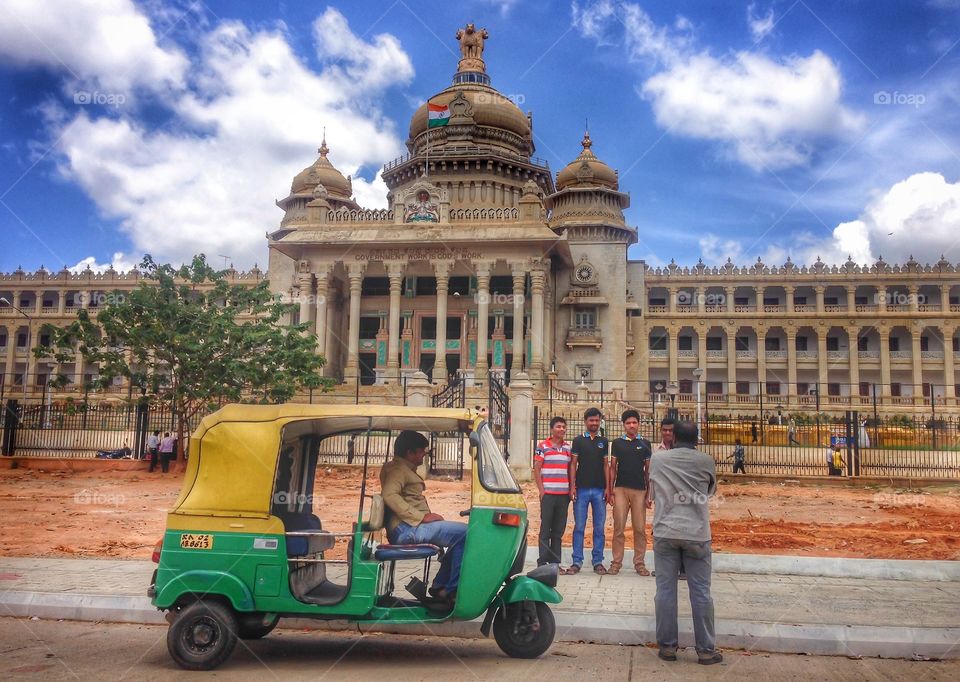 Travel in Bengaluru. Tuc tuc or Auto is very famous mode of transport in Indian cities 