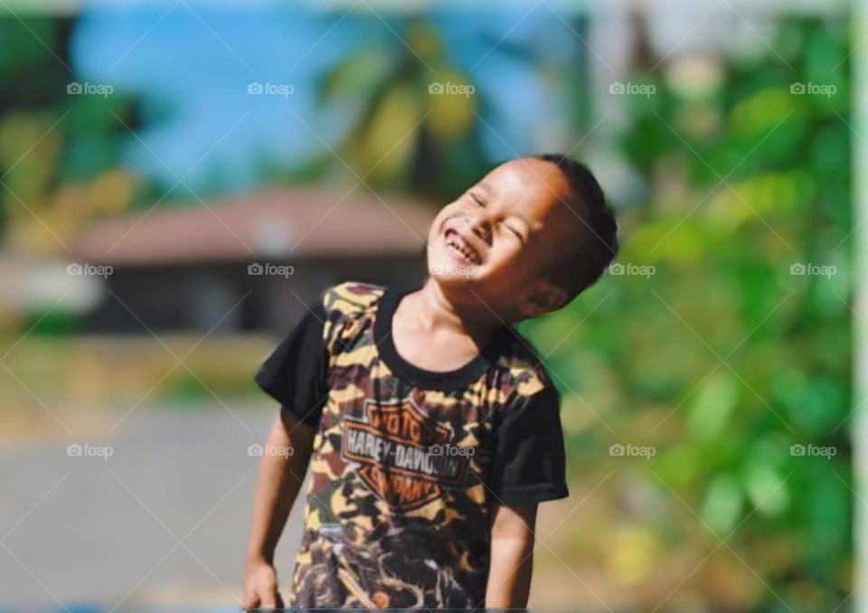 sweet smile when my little brother is happy