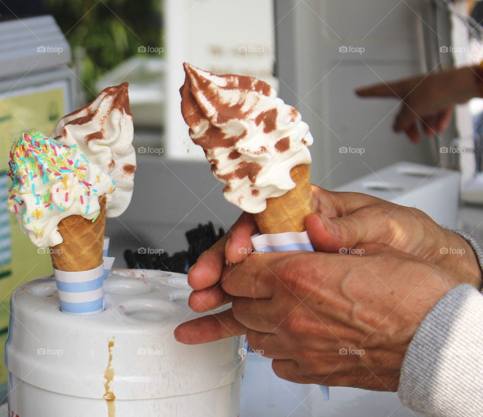 Ice cream on a market.