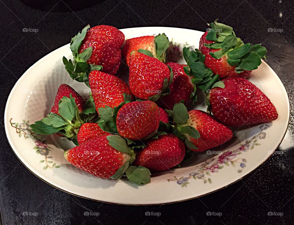 Plate of Strawberries 