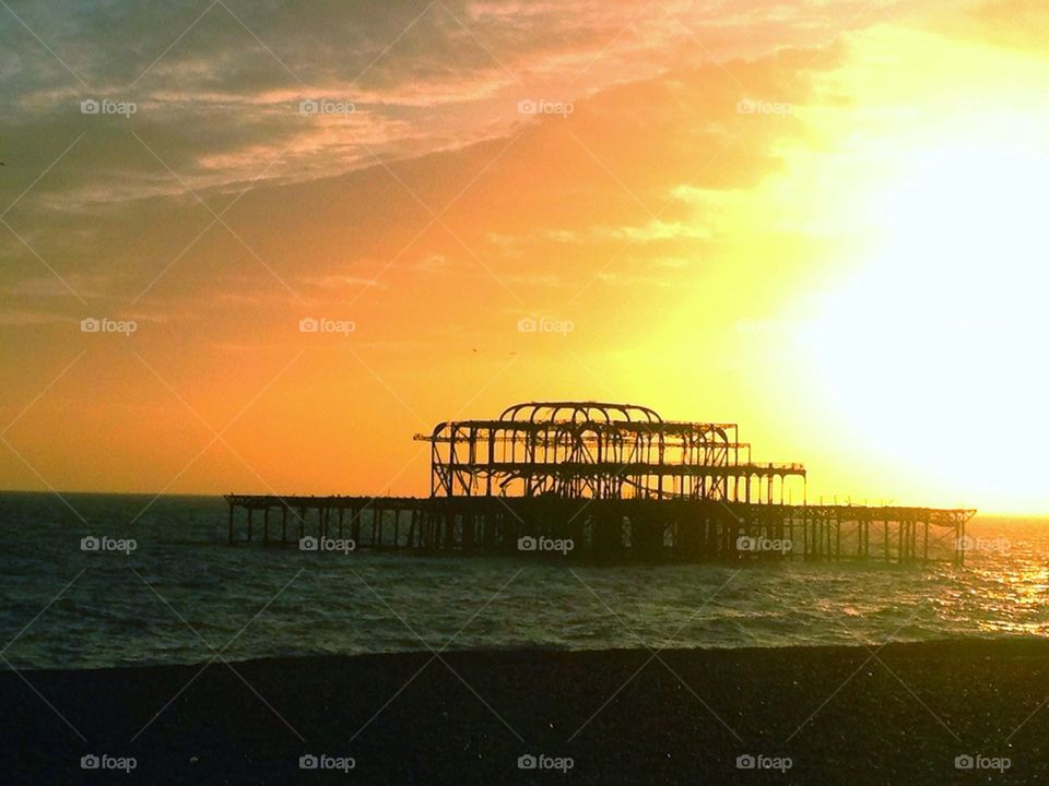 Burnt out Brighton Pier