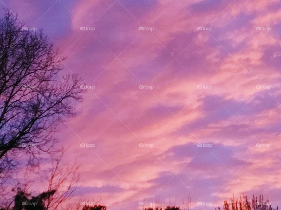 sunset clouds on fire