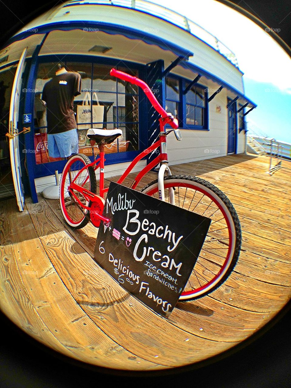 bicycle red wood sign by itsAus
