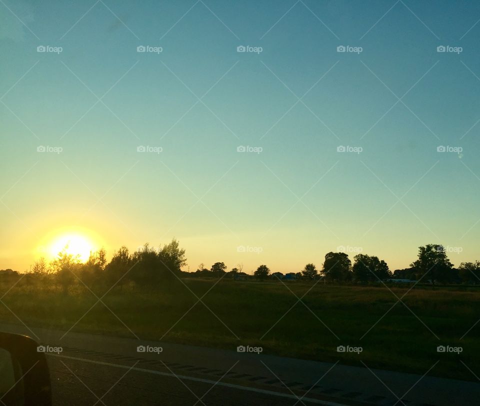 Sunset with a silhouette