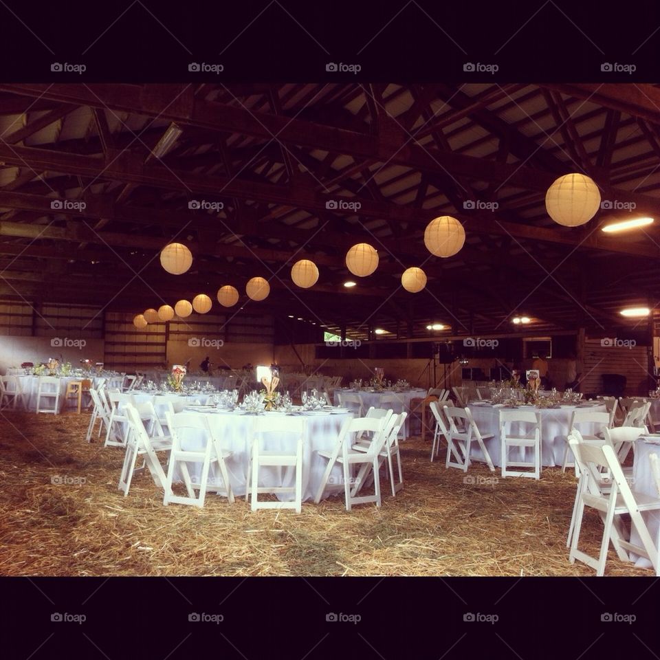 Barn yard wedding reception