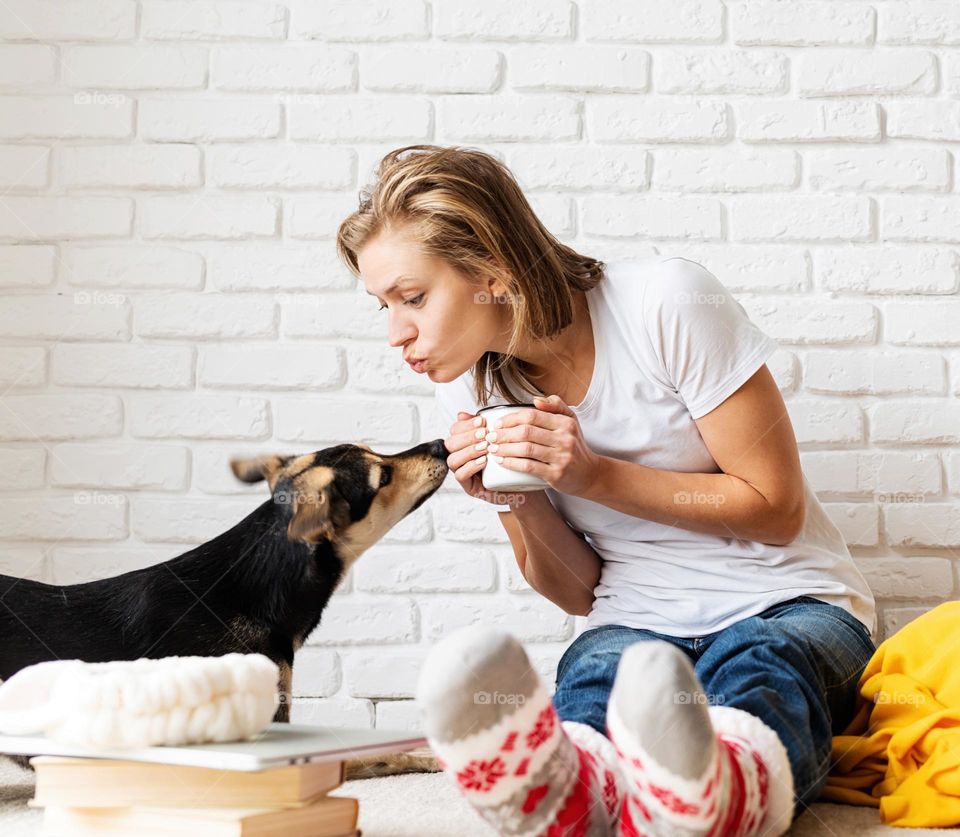 woman with hot drink