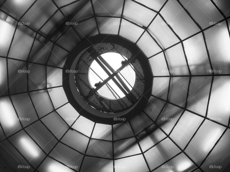 Domed roofing at Brent Cross Shopping Centre, London, visited in Winter.