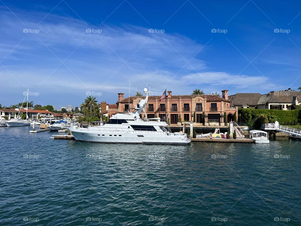 View of Linda Island from the Entrance Channel in Newport Beach California 