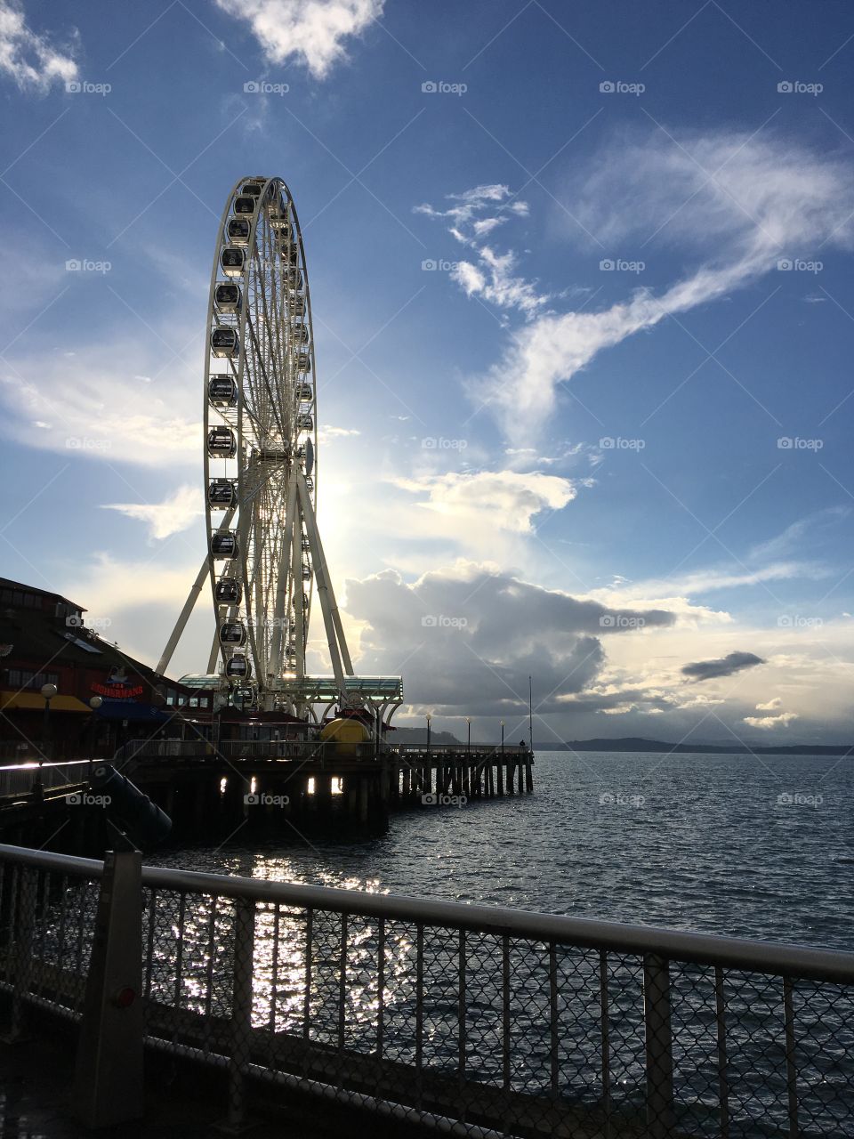 Ferris Wheel at Seattle Waterfront 
