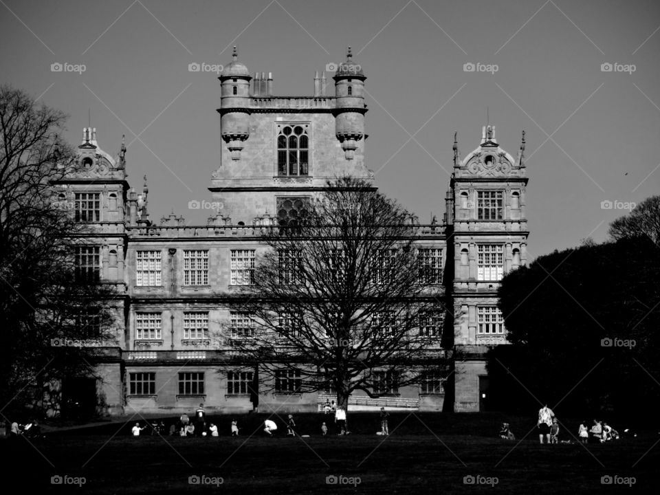 black and white architecture. English architecture