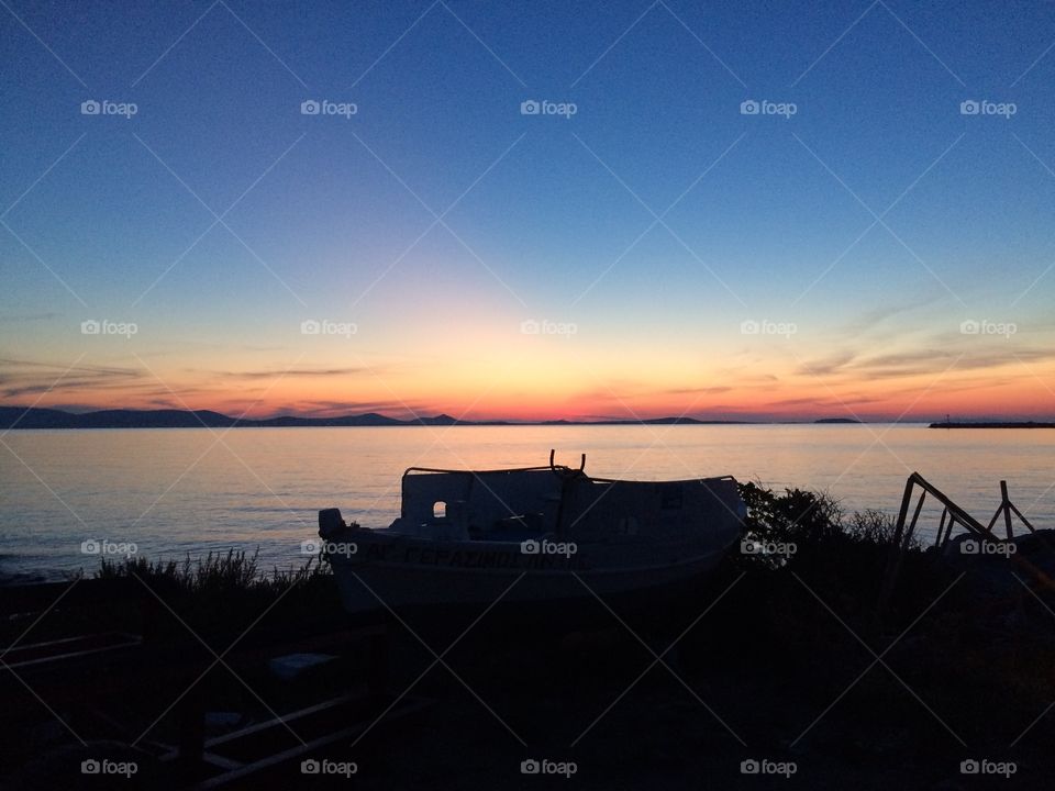 Sundown after a day at sea