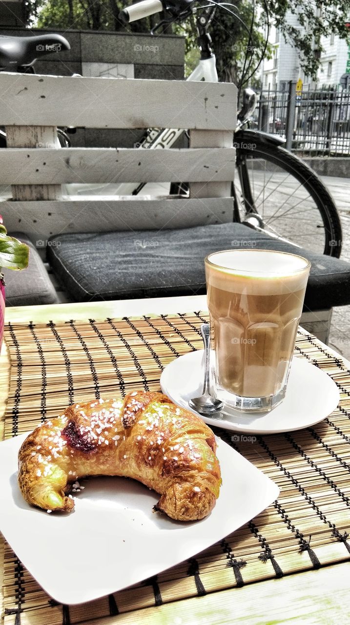 Coffee. Coffee & croissant