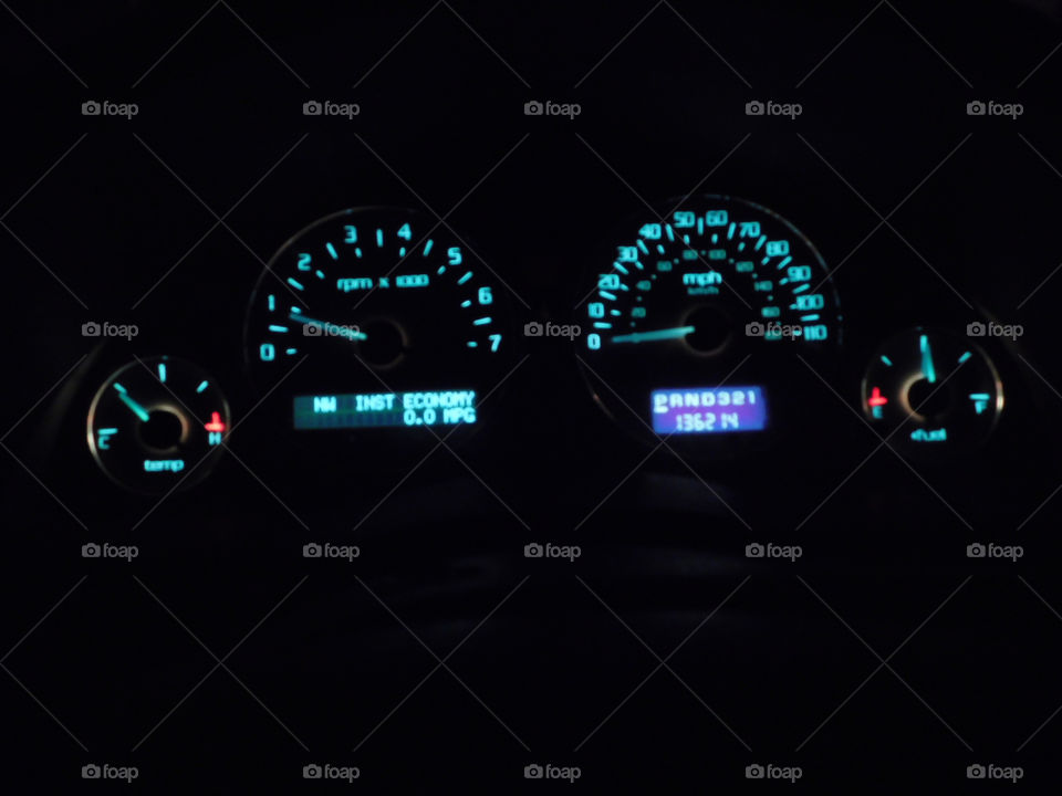dashboard lights at night
