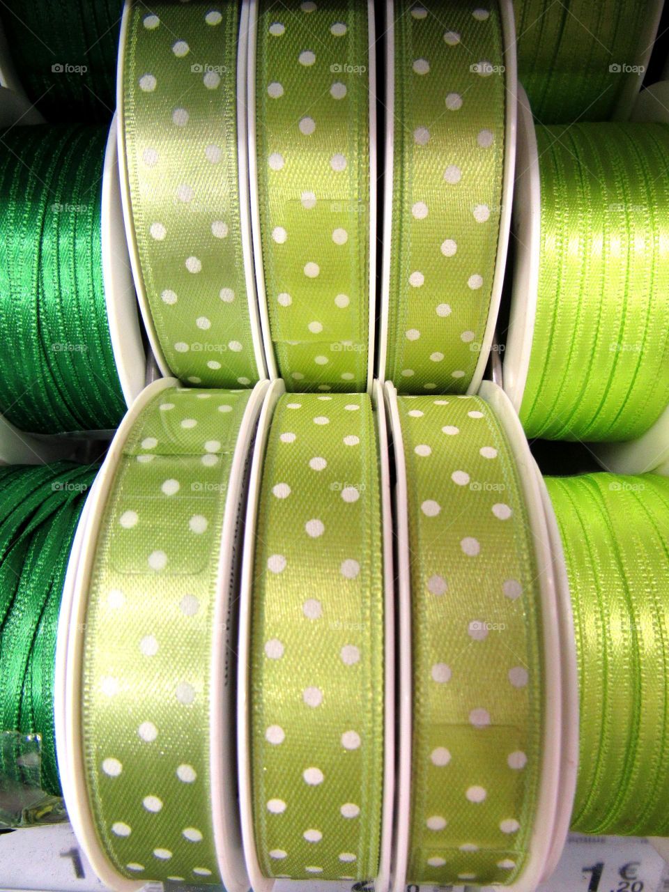 Close-up of green ribbon