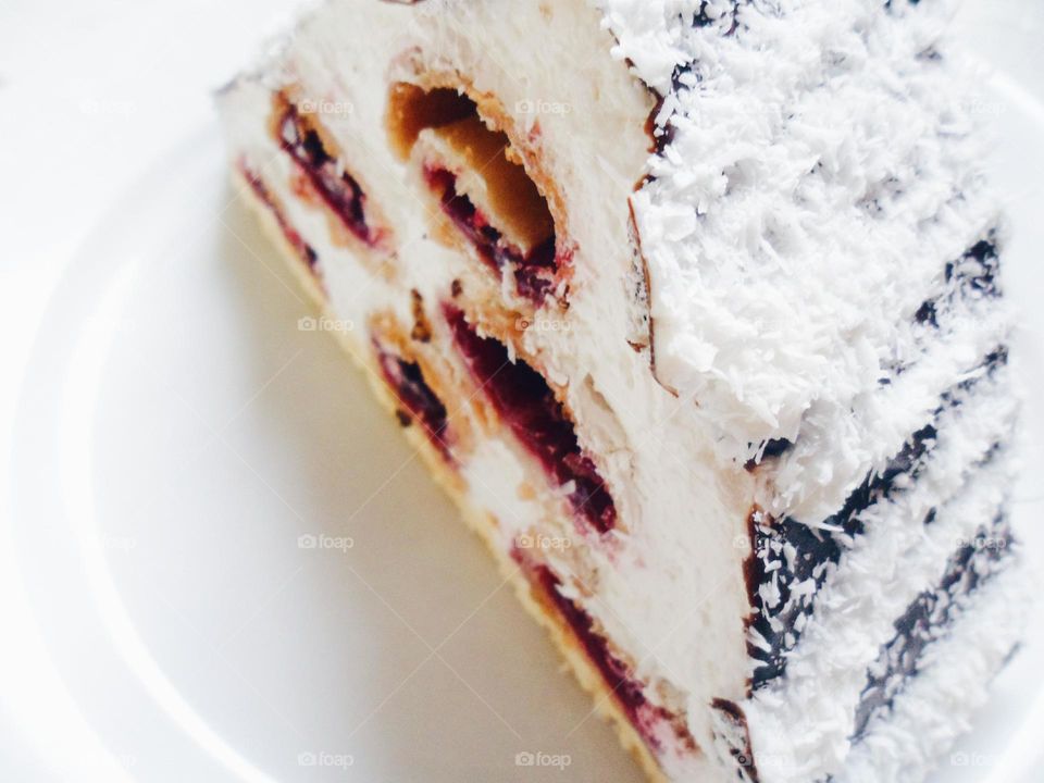 chocolate cake with cherries