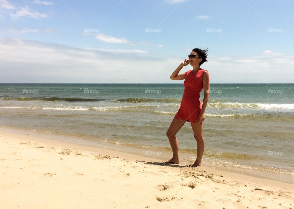 Woman at the seashore