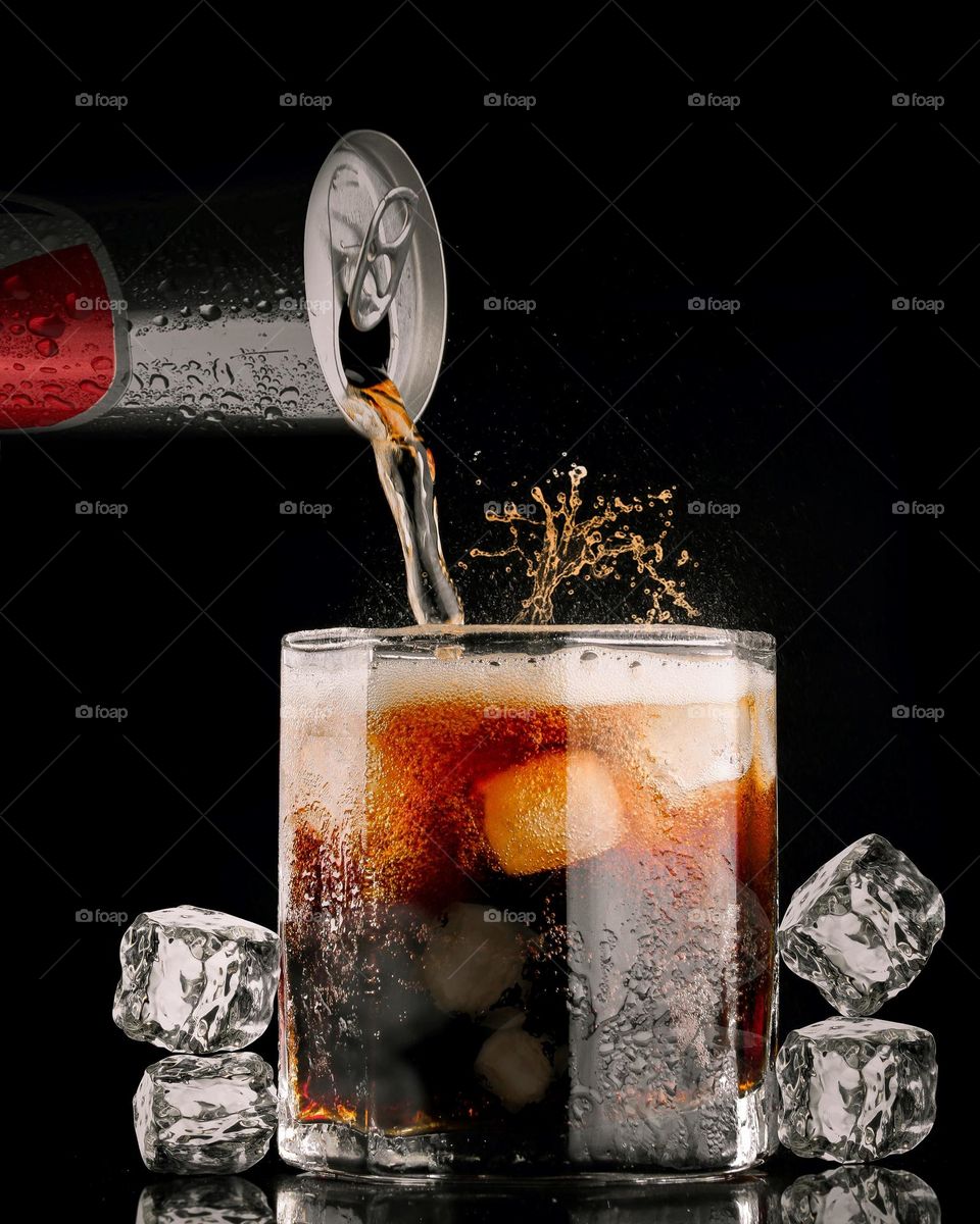 Refreshing and cold cola drinks