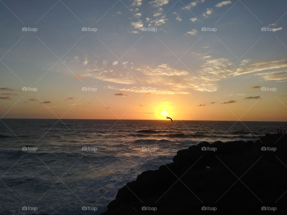 sunset at Pacific coast