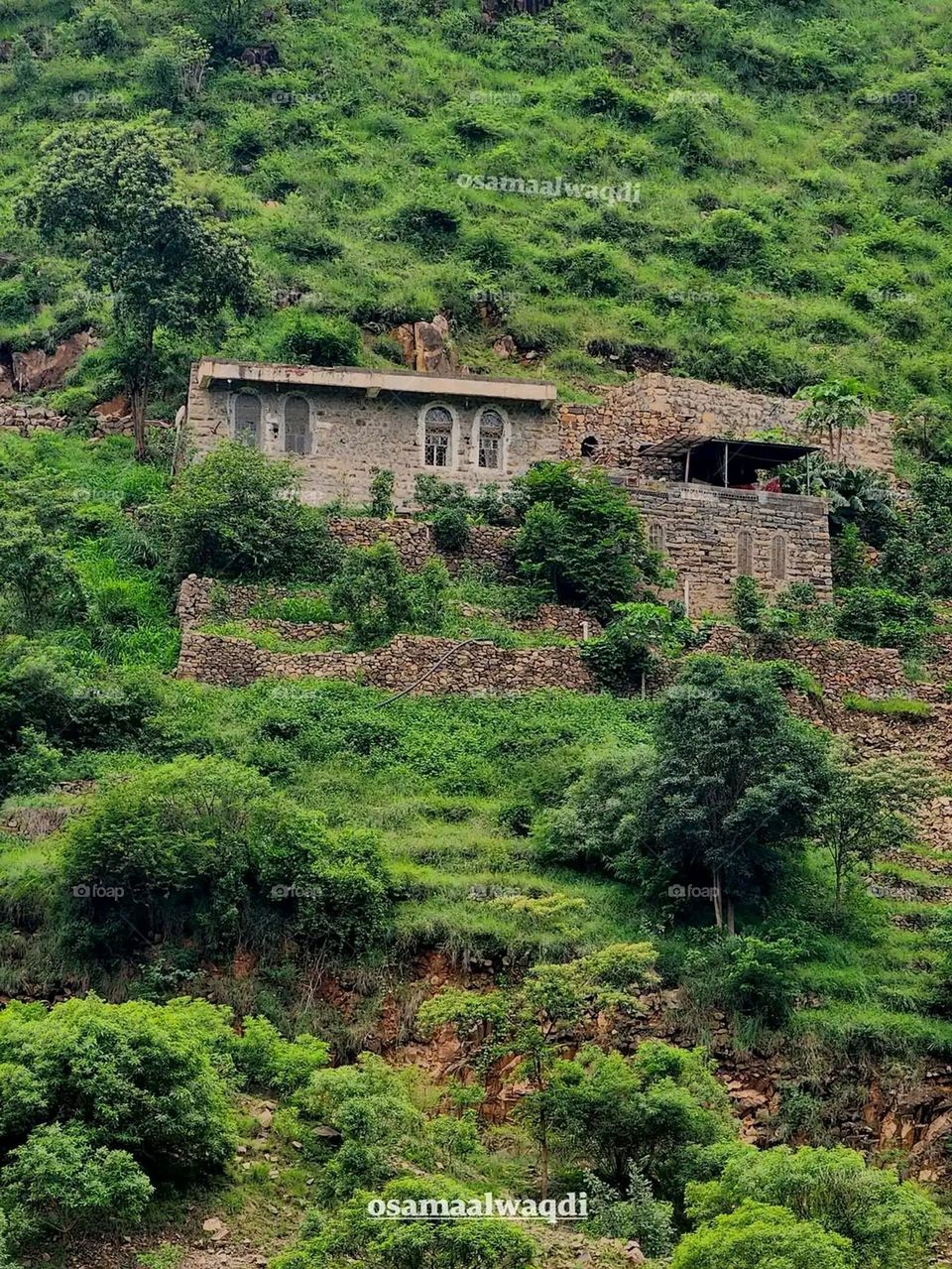 Glory be to God, the magnificent and picturesque view and the natural green trees are a view that is nothing more wonderful than it