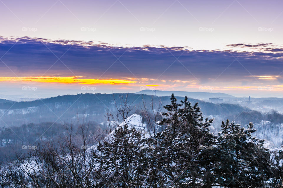 Nature landscape during sunset