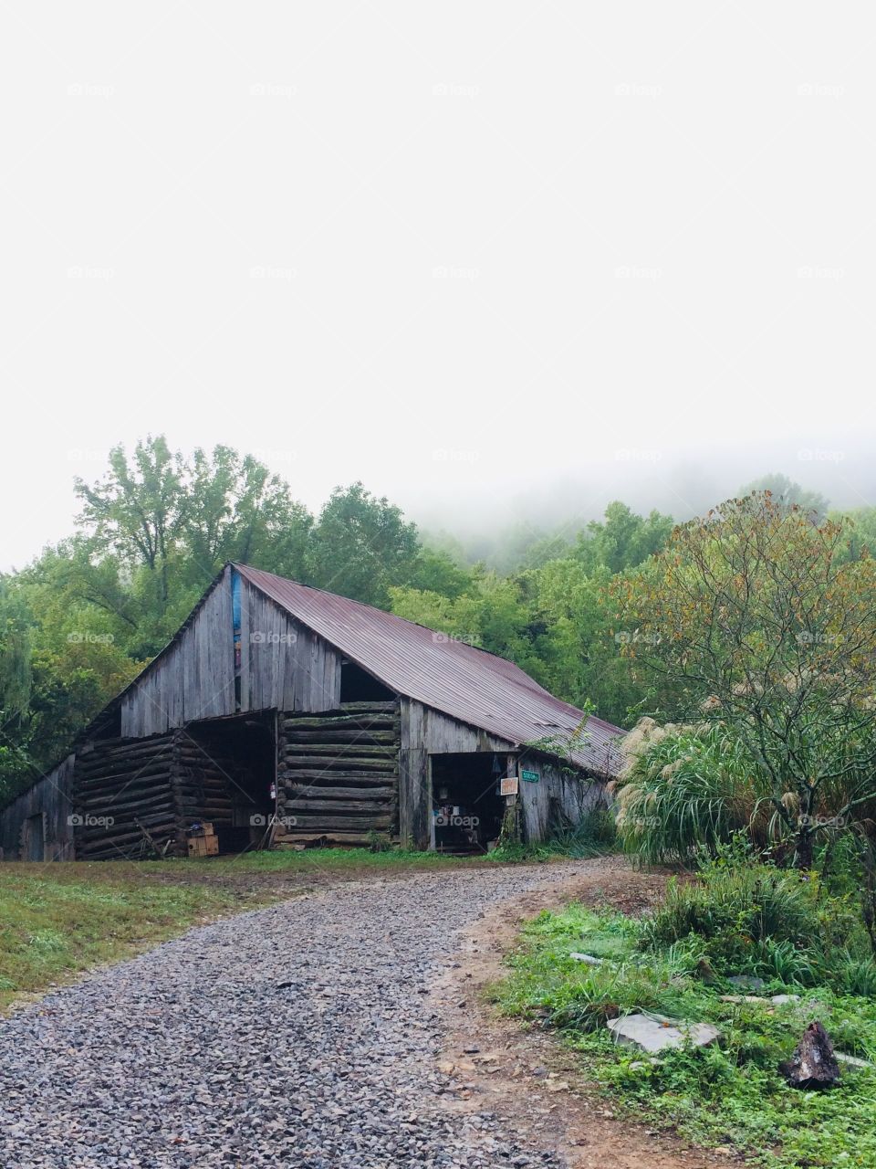 Old barn, over a hundred years old, in the Tennessee mountains. 
