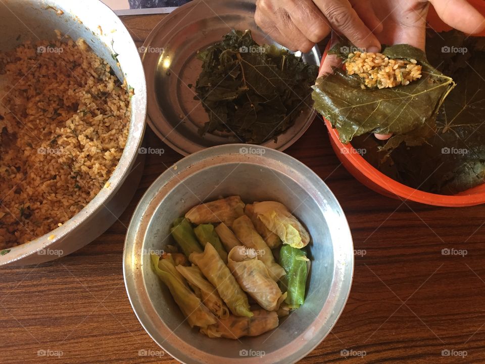 Stuffed Grape Leaves, traditional Egyptian food