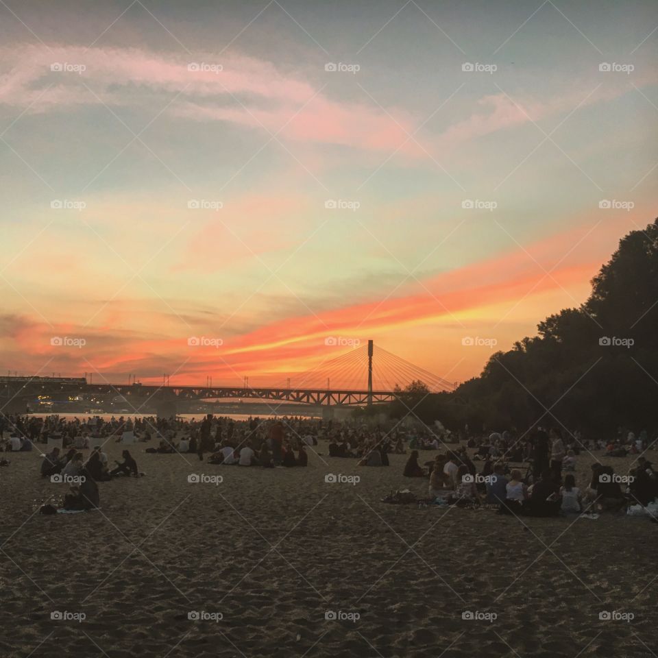 Beach by Wisła river