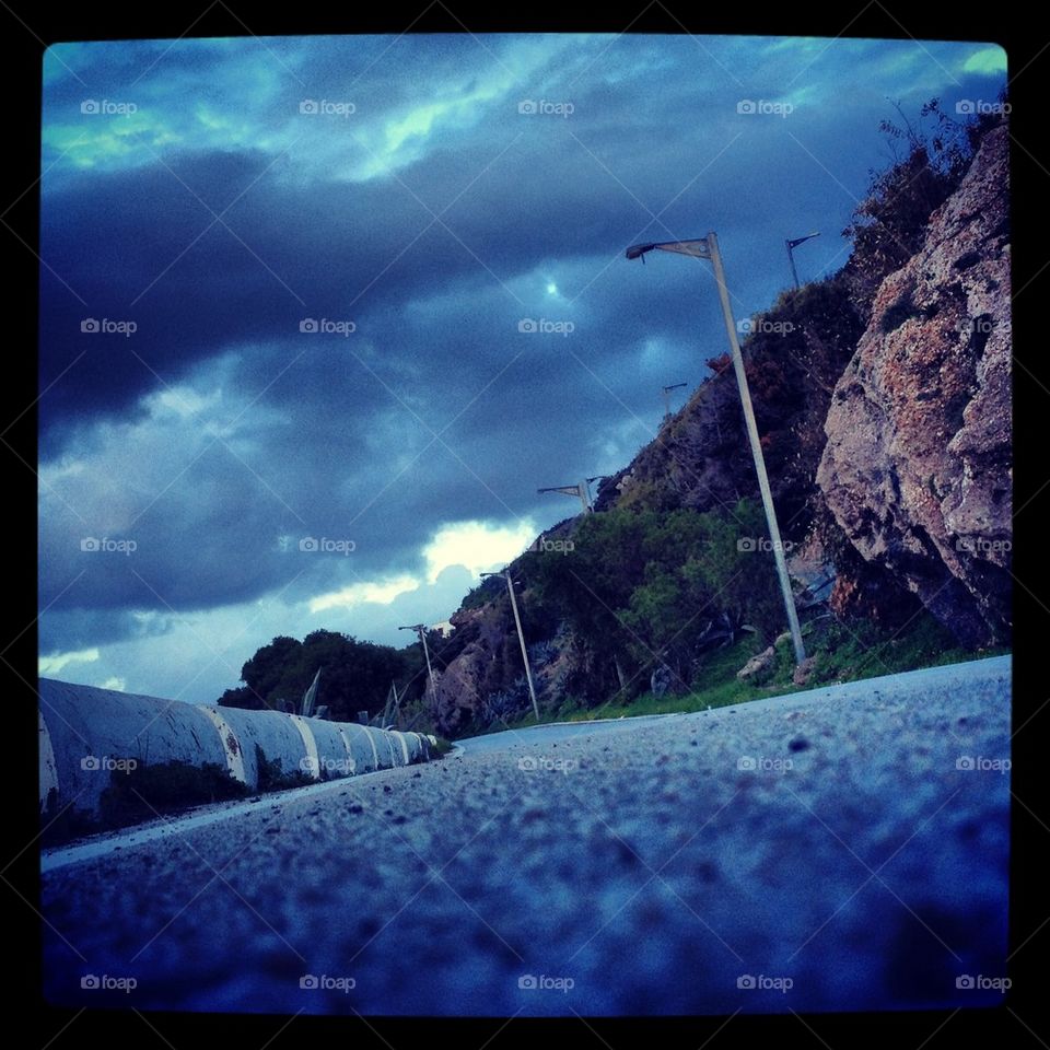 Cloudy road