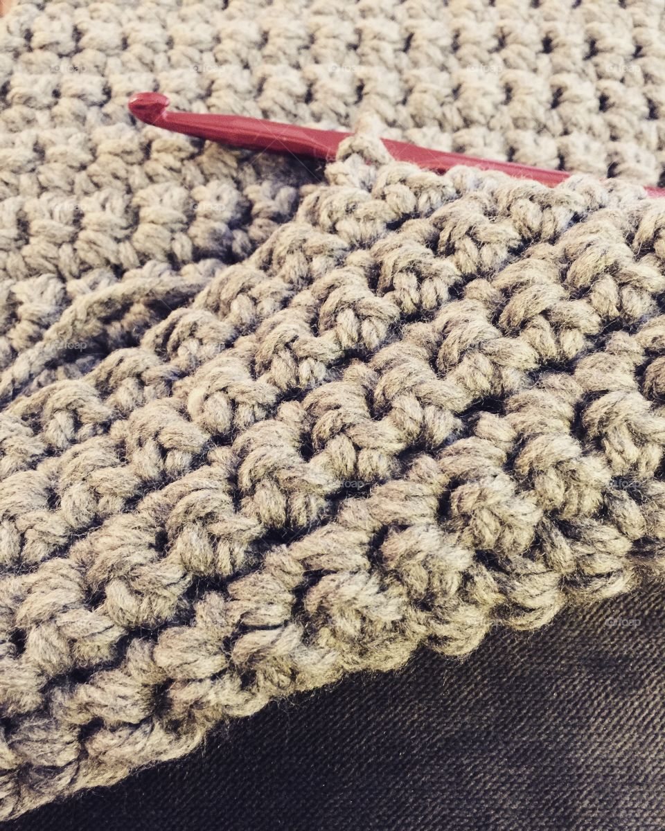 Handmade crochet grey scarf