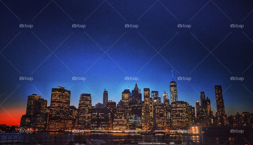 Manhattan at the break of dawn 