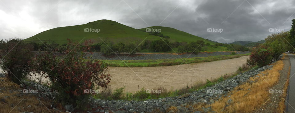 Creek swelling after spring rain