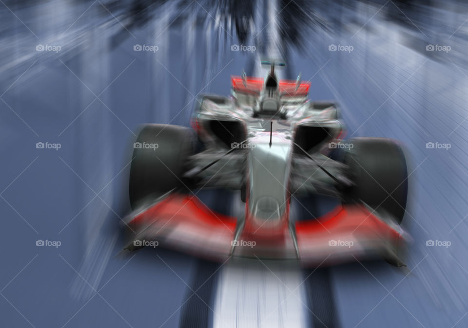 Speeding formula one car