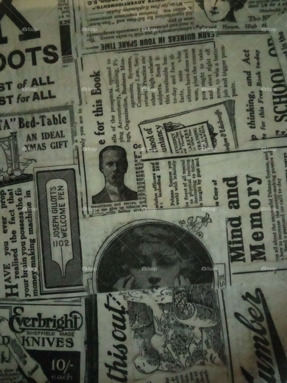 Old newspaper collage